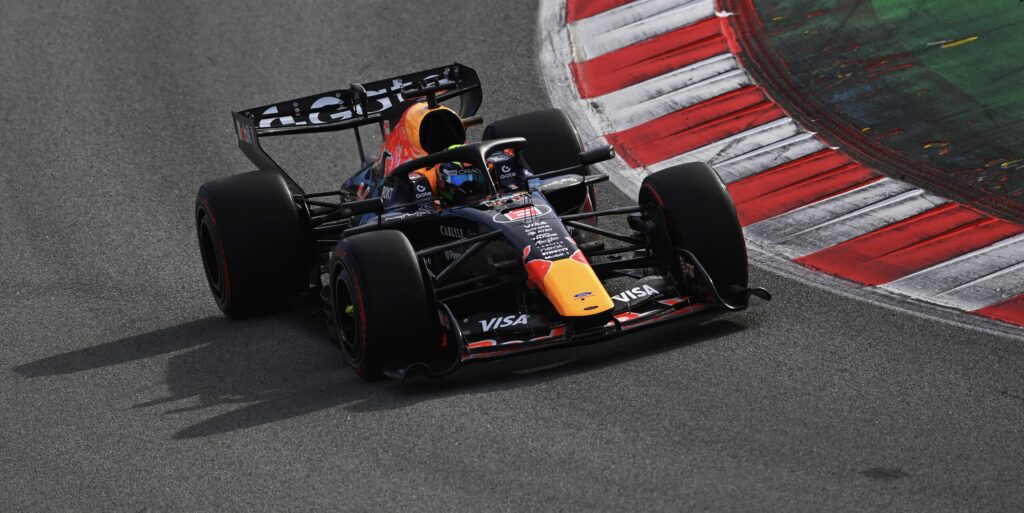 Red Bull driver Hadjar during the F1 Barcelona Shakedown