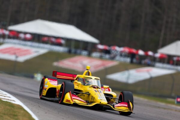 Álex Palou set the pace in IndyCar Practice 2 at Barber Motorsports Park, with a competitive field close behind, before a late crash for Scott McLaughlin brought the session to an end.