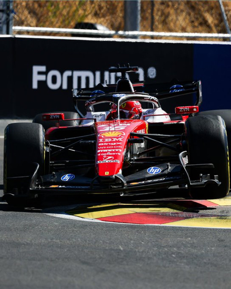 Leclerc driving at the Madring iin F1 Qualifying for the Spanish GP