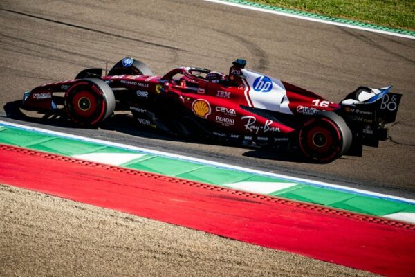 Ferrari driver Leclerc during the Imola GP weekend
