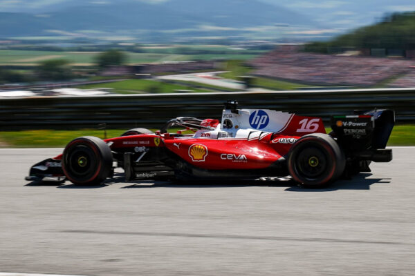 Leclerc driving during F1 Qualifying for the Austrian GP