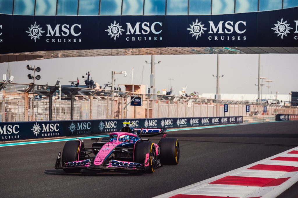 Colapinto on track for Alpine during practice ahead of the 2025 Abu Dhabi GP
