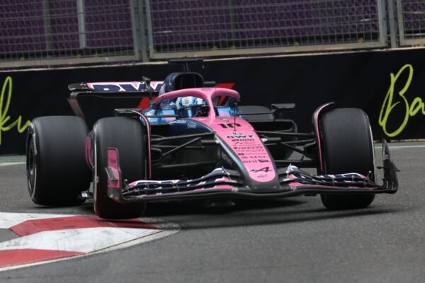 Alpine's Pierre Gasly on track at the F1 Azerbaijan GP