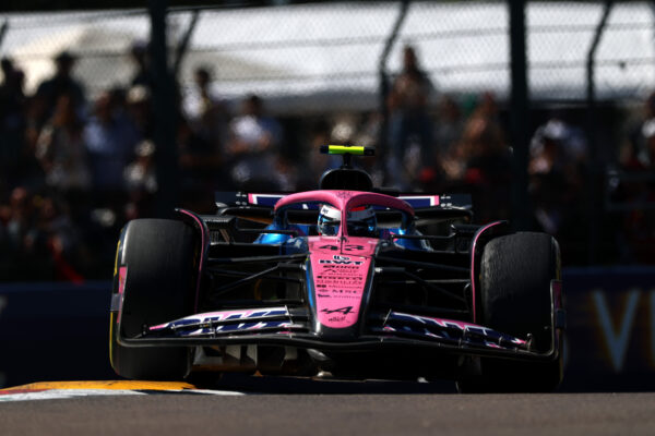 Franco Colapinto on Imola circuit driving during the 2025 Emilia Romagna GP weekend