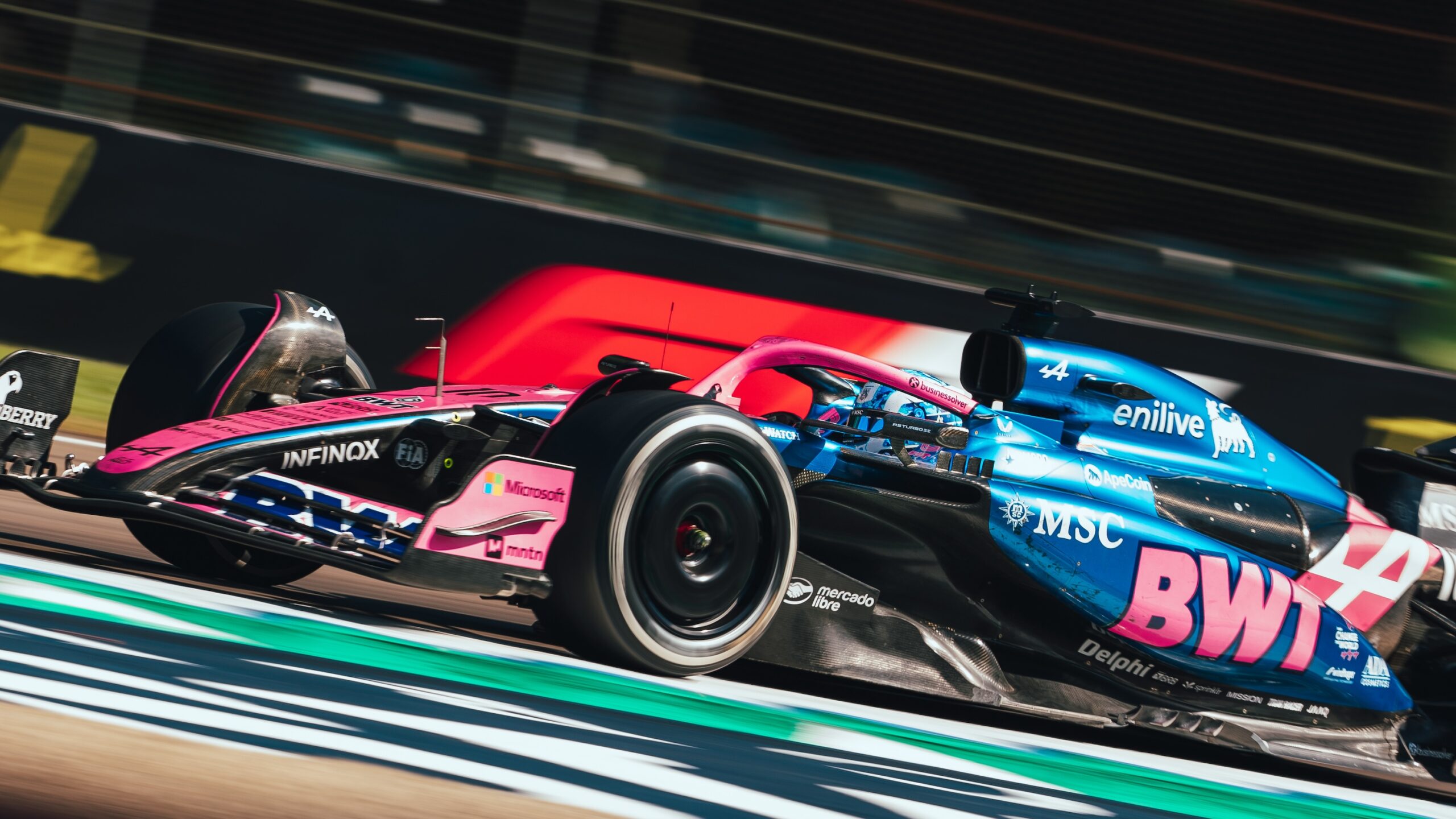 Alpine's Pierre Gasly driving his car during the 2025 Imola GP