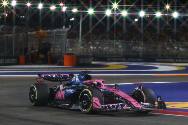 SINGAPORE, SINGAPORE - OCTOBER 03: (EDITORS NOTE: A special effects camera filter was used for this image.) Pierre Gasly of France driving the (10) Alpine F1 A525 Renault on track during practice ahead of the F1 Grand Prix of Singapore at Marina Bay Street Circuit on October 03, 2025 in Singapore, Singapore. (Photo by Steven Tee/LAT Images)