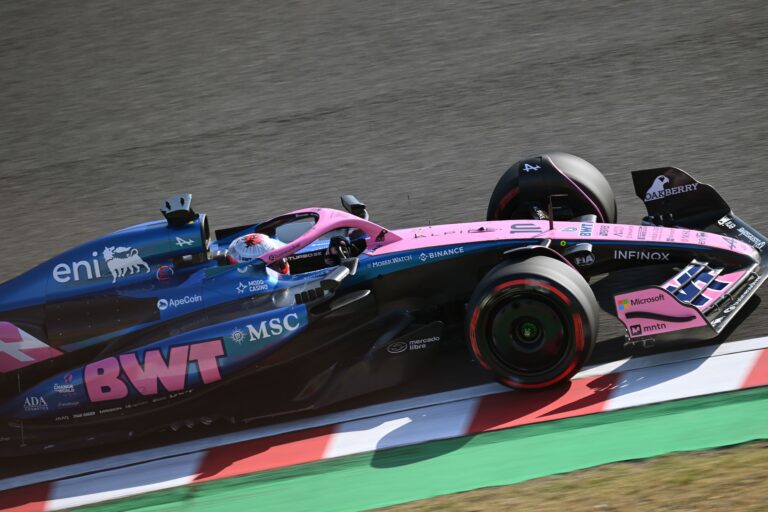 Pierre Gasly driving the A525 at the Japanese Grand Prix . Qualifying session