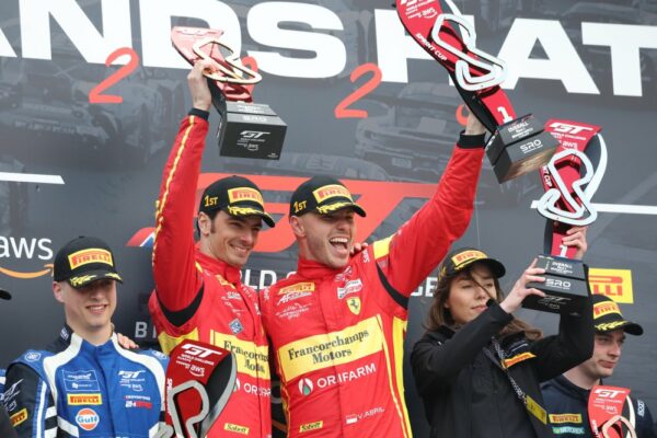 Ferrari and Mercedes claim victory at the first Sprint Cup Round at the 2025 GTWC Europe race at Brands Hatch