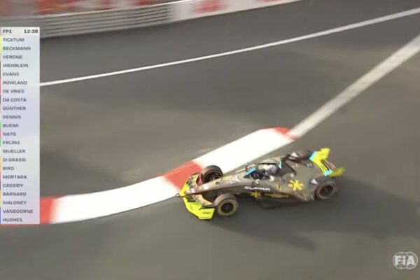 Ticktum leading the FE FP1 ahead of Monaco E-Prix