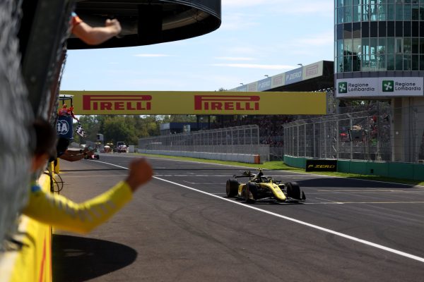 Invicta Racing's Joshua Dürksen takes the F2 Feature Race victory at the 2026 Italian GP.