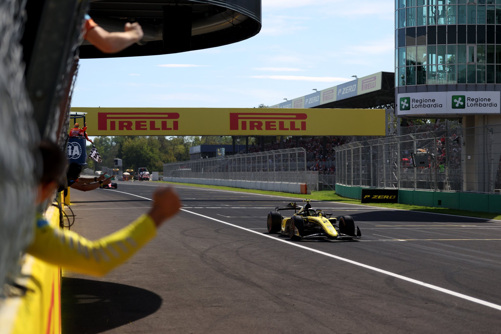 Invicta Racing's Joshua Dürksen takes the F2 Feature Race victory at the 2026 Italian GP.