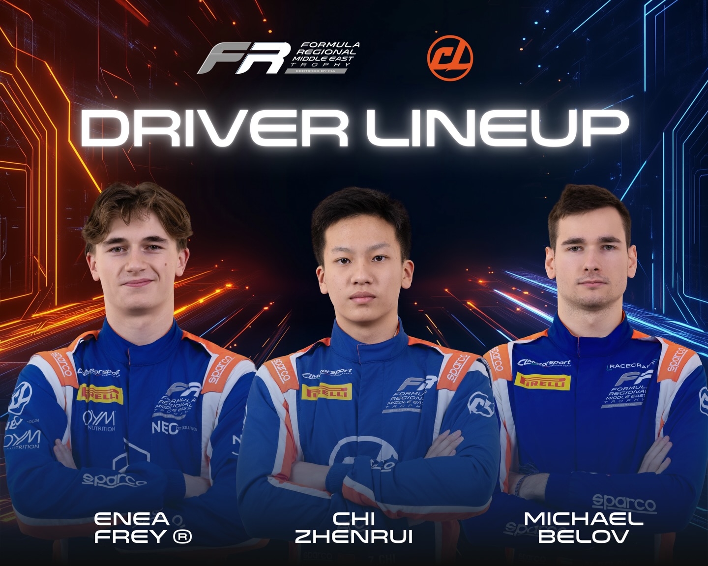 CL Motorsport confirms Newman Chi and Michael Belov for the 2026 Formula Regional Middle East (FRME) Trophy alongside Enea Frey.