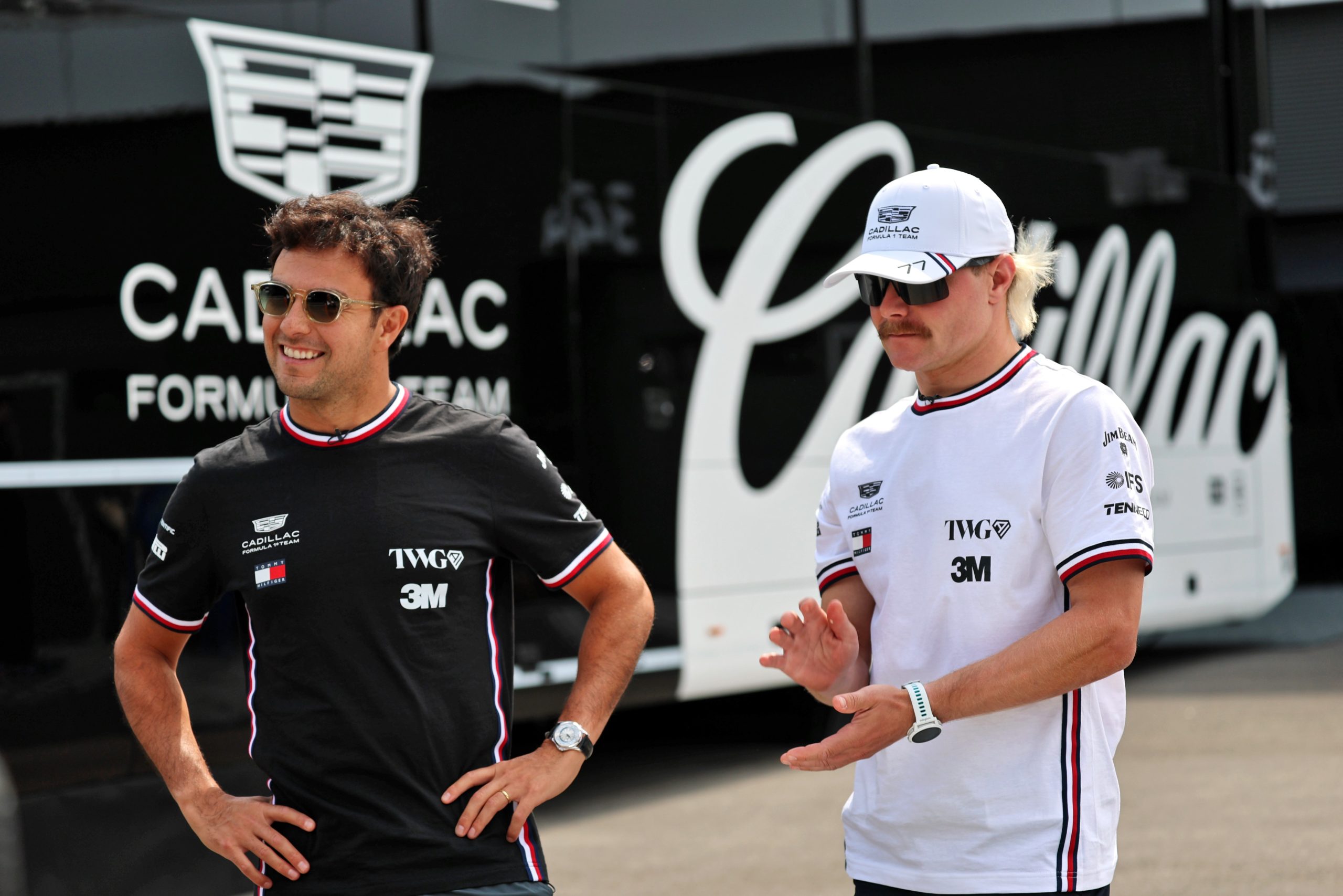 Sergio Pérez and Valtteri Bottas discuss Cadillac's choice to start the 2026 F1 race in Malaysia on slick tyres and then opt for a split strategy