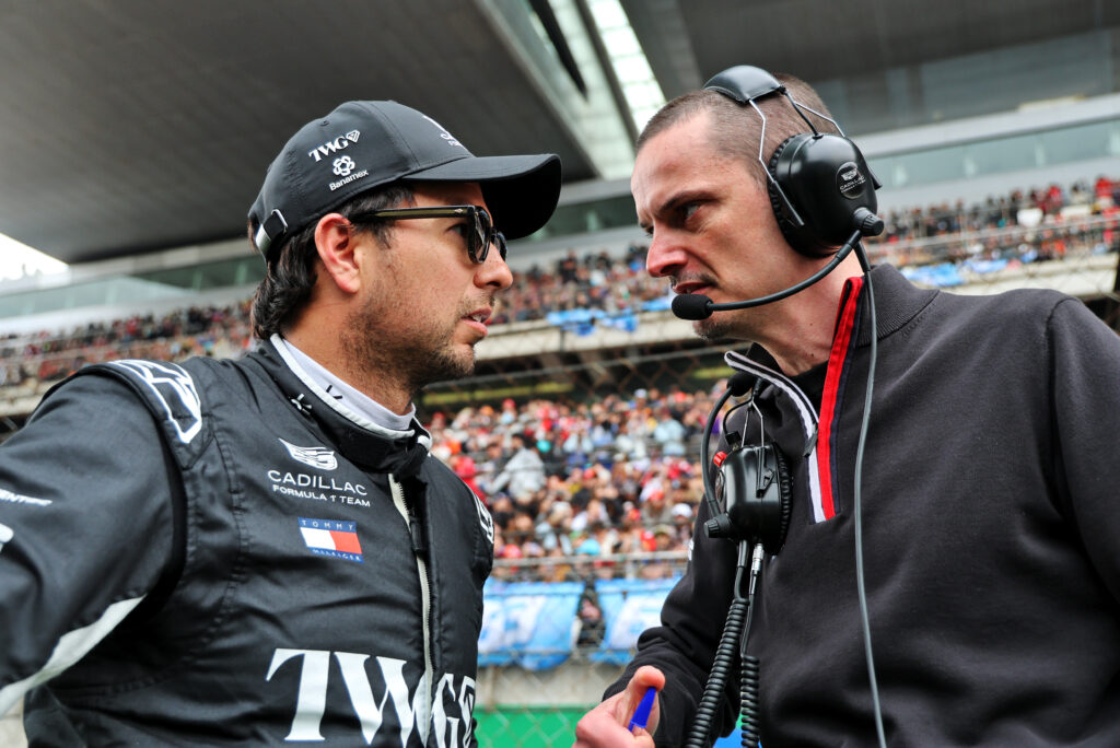 Sergio Pérez driving for Cadillac F1 team at the Chinese GP