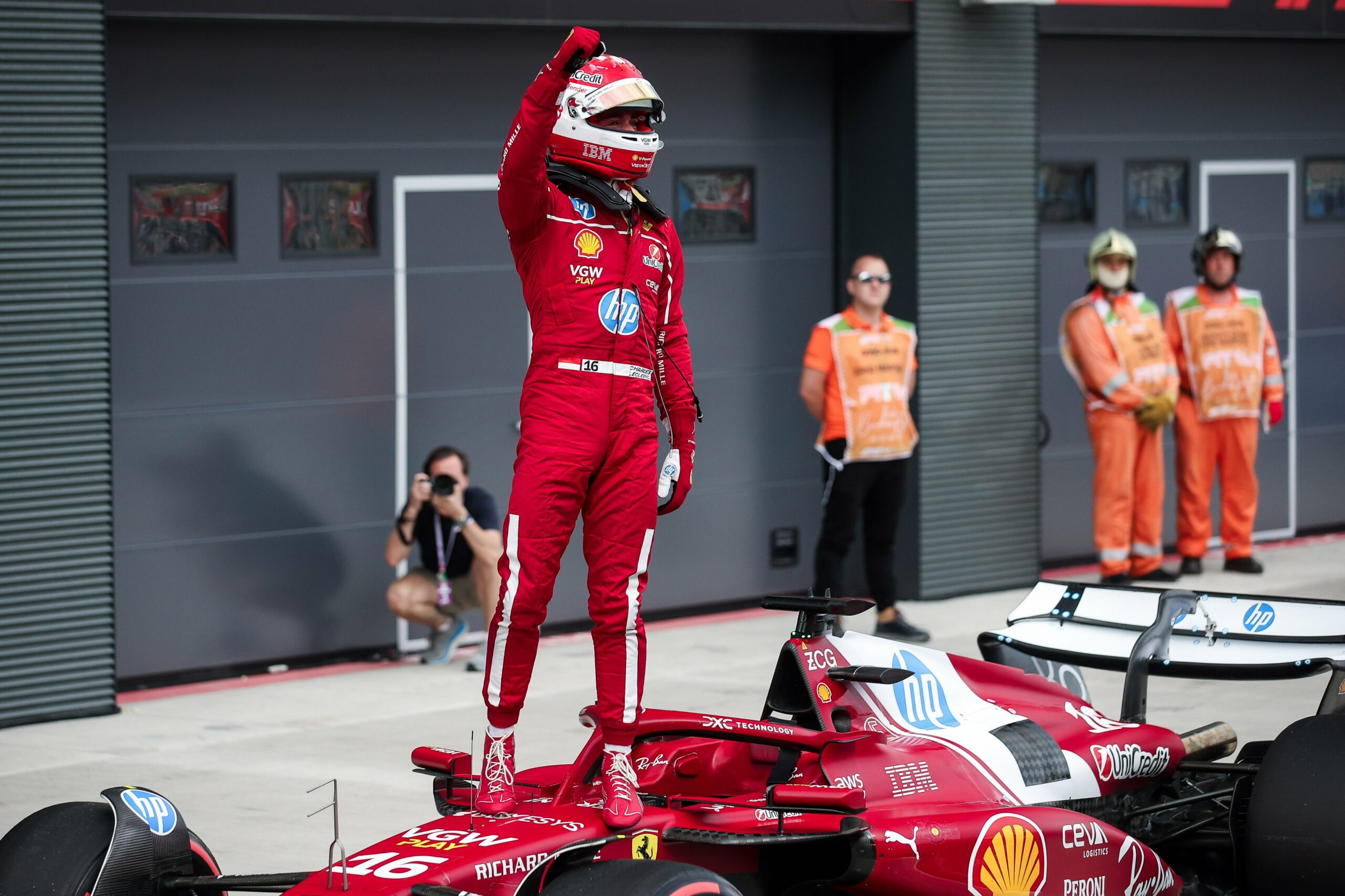 Charles Leclerc after Qualifying for the F1 Hungarian GP.