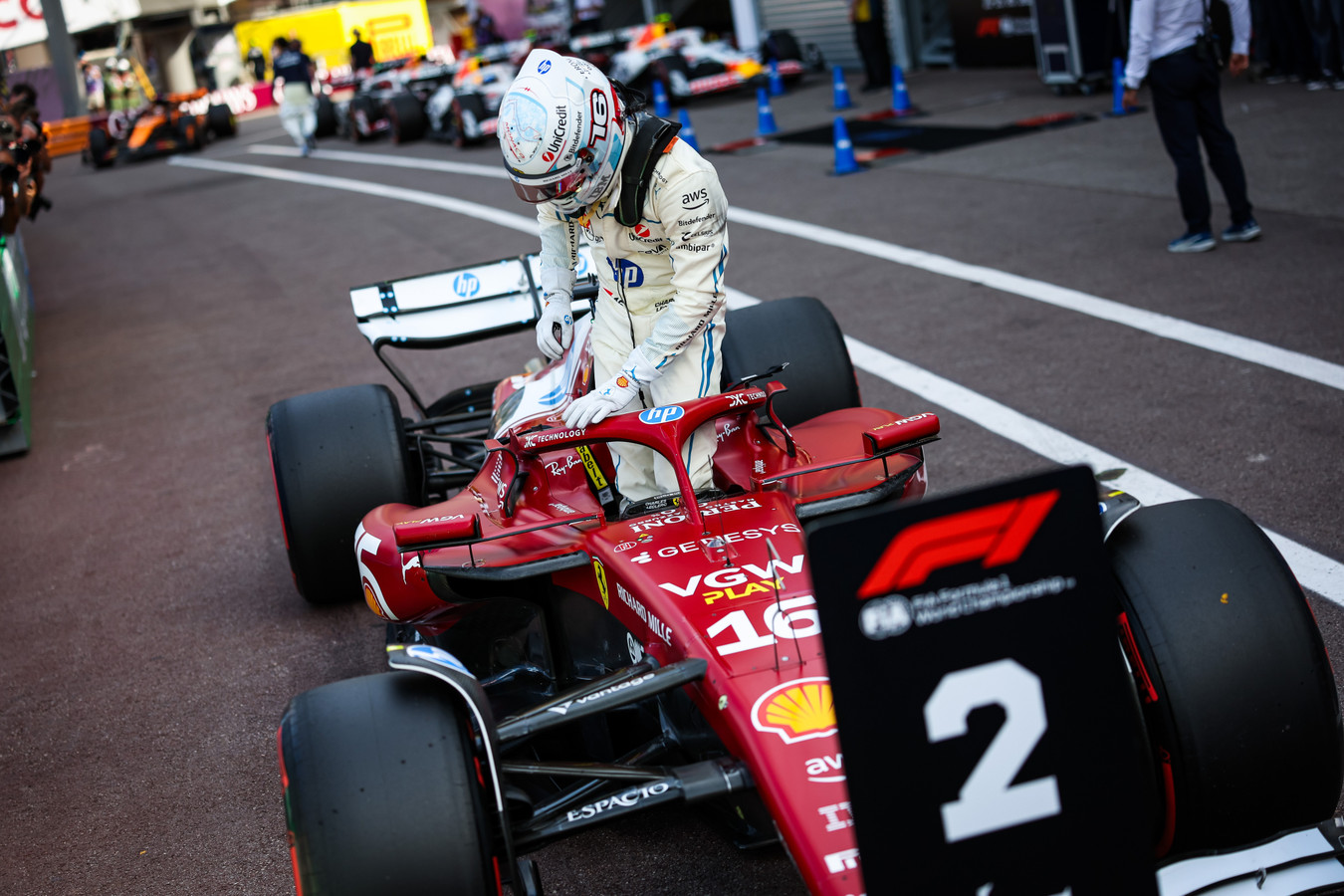 Charles Leclerc after Qualifying for the Monaco GP