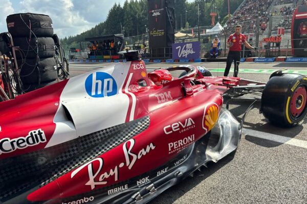 Ferrari Driver Charles Leclerc in Sprint Qualifying for the F1 Belgian GP