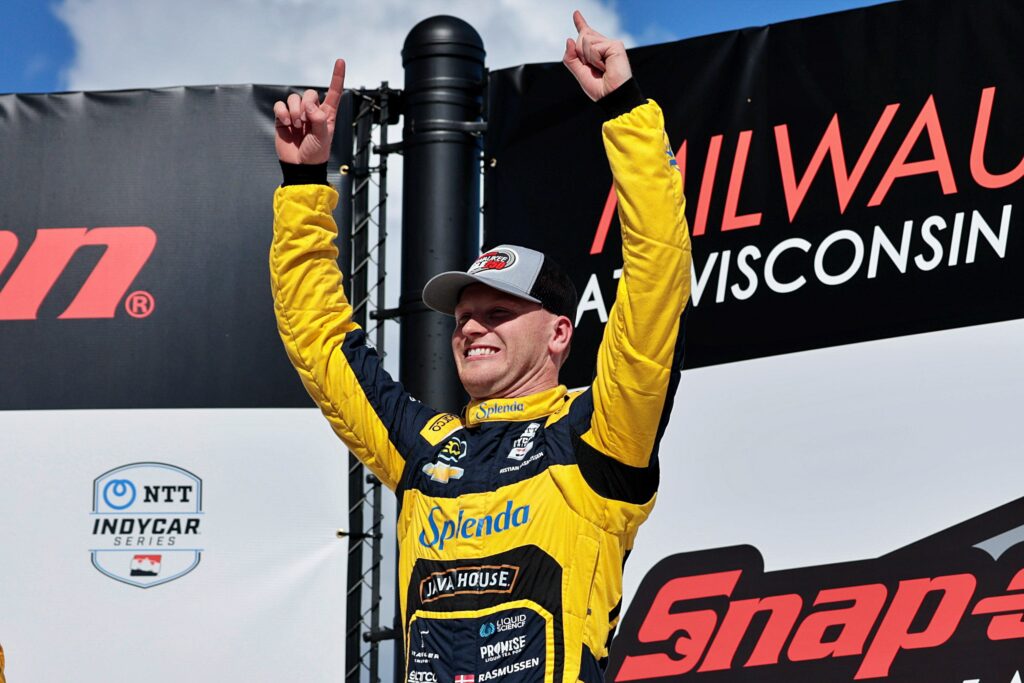 Rasmussen on first IndyCar victory in Milwaukee after strategy call