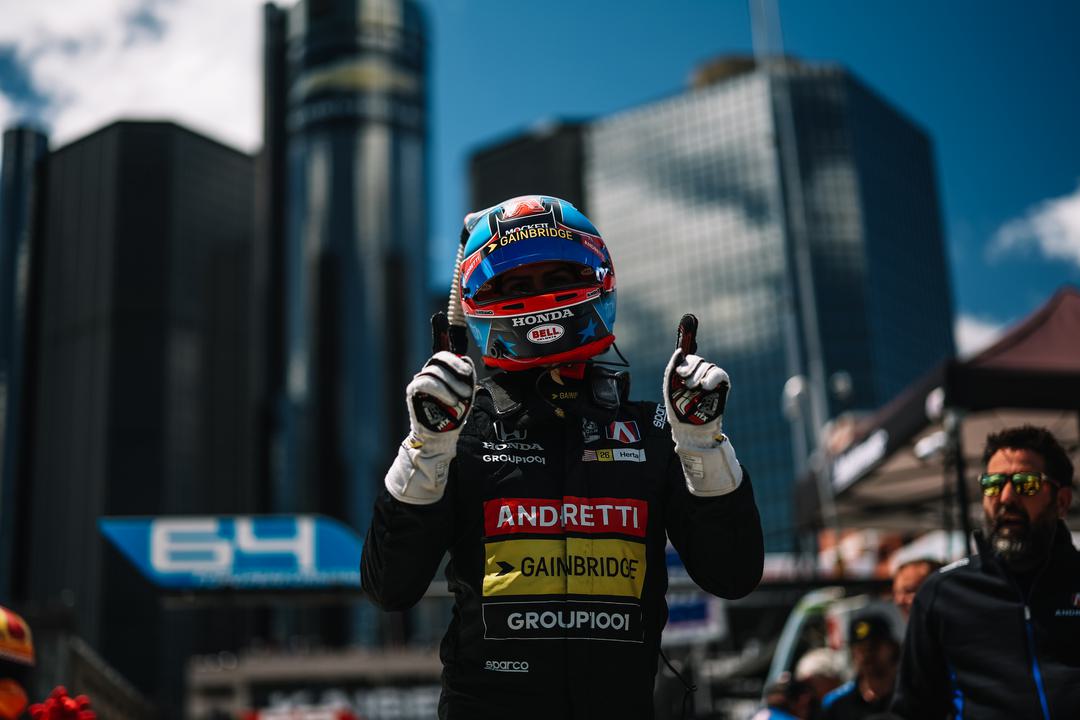 Colton Herta takes pole position at the IndyCar Detroit gp for the second year in a row.