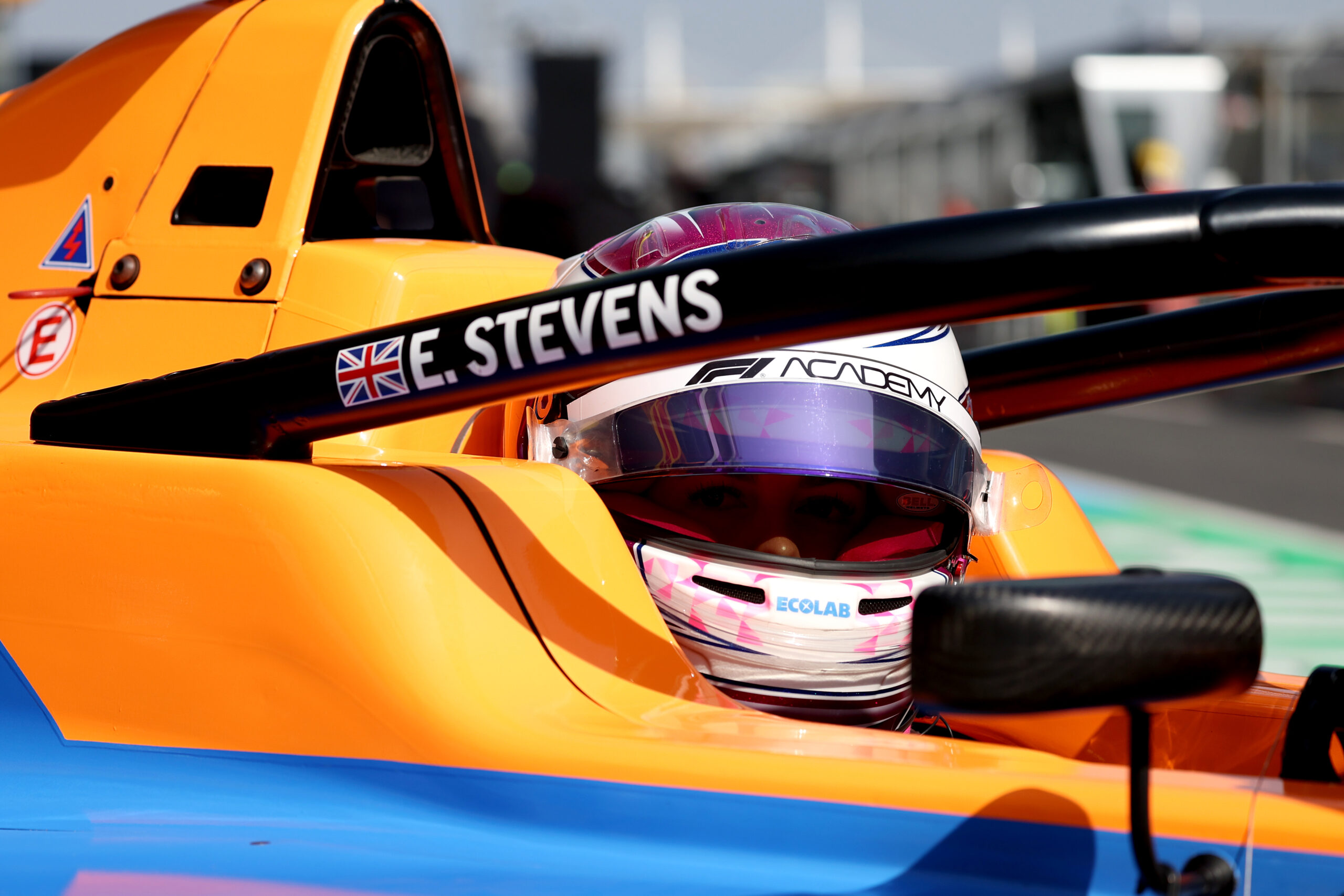 McLaren's Ella Stevens during the 2026 F1 Academy Chinese GP round.