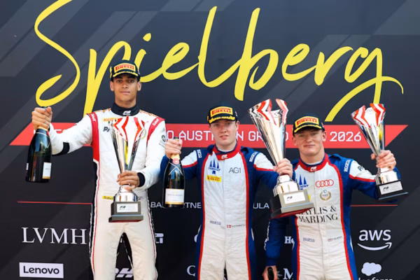 Noah Strømsted surges to sixth after winning in Austria while Ugochukwu doubles his 2026 F3 lead and TRIDENT moves up to third overall.