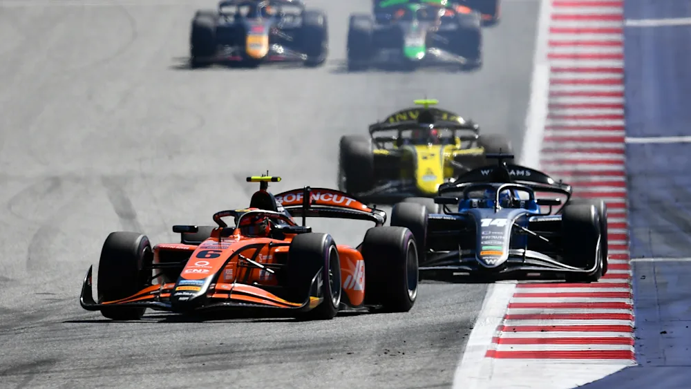 Verschoor wins the F2 Austrian GP Feature Race and takes the points lead as Dunne is disqualified for a technical breach.