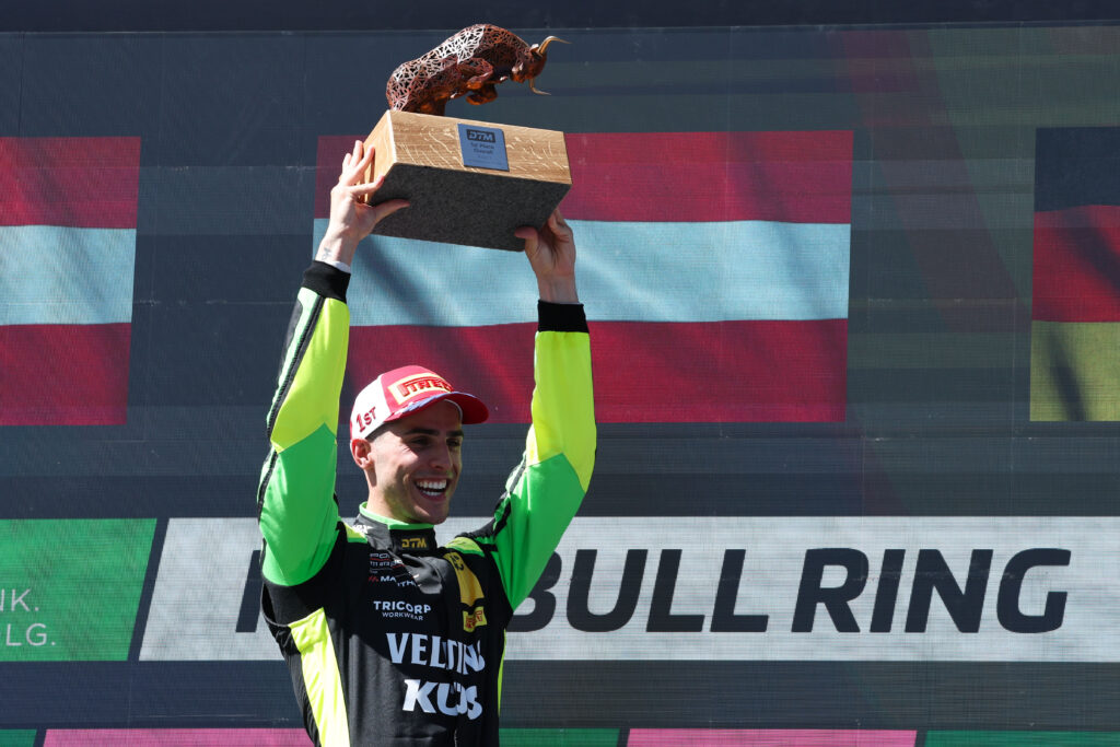 Five DTM drivers stand out after Red Bull Ring, with Engel leading as Auer, Wittmann, Preining and van der Linde chase.