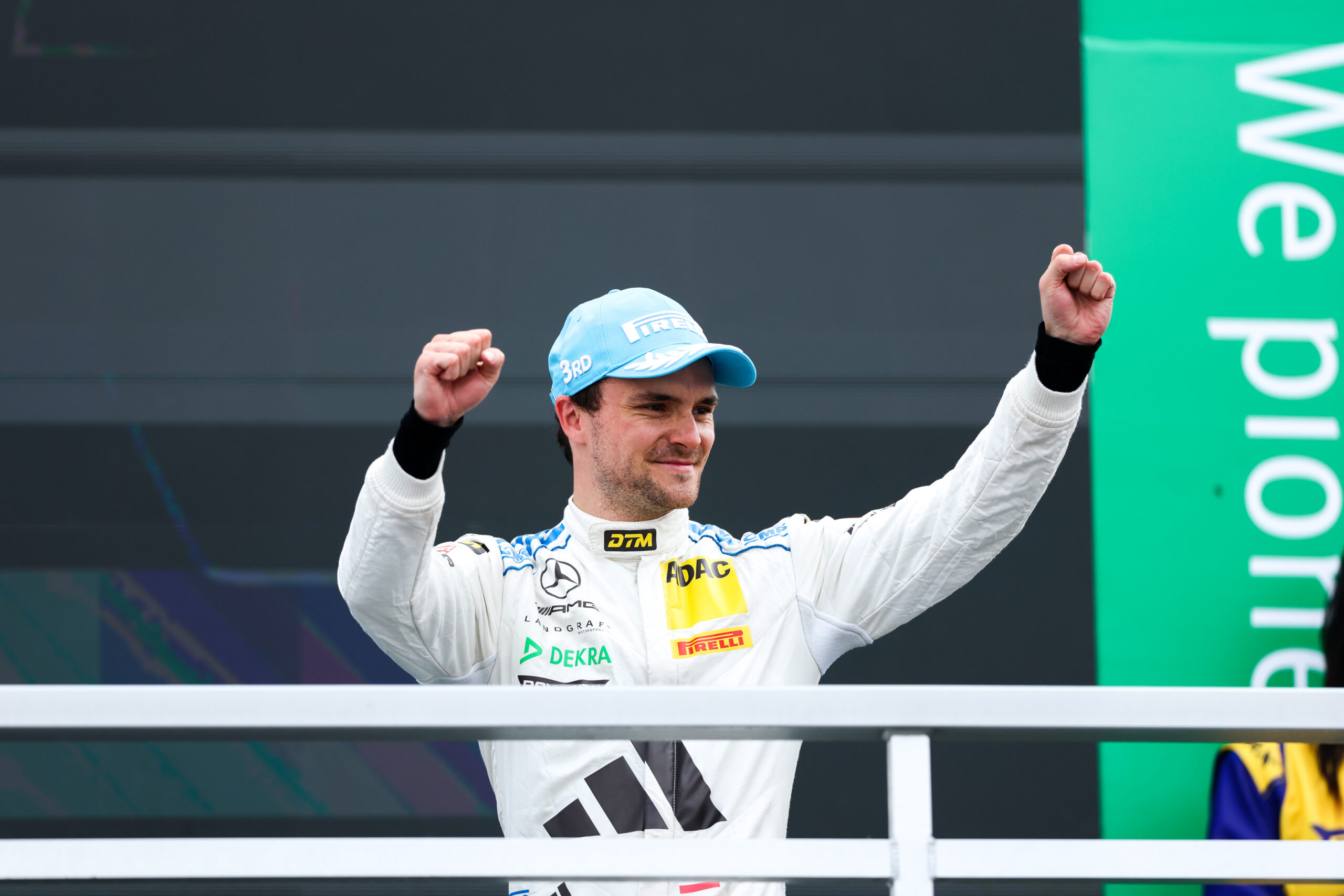 Auer turned fifth on the grid into third in a rain-hit DTM Norisring Race 2, praising his team, the crowd and a crucial wet-weather move