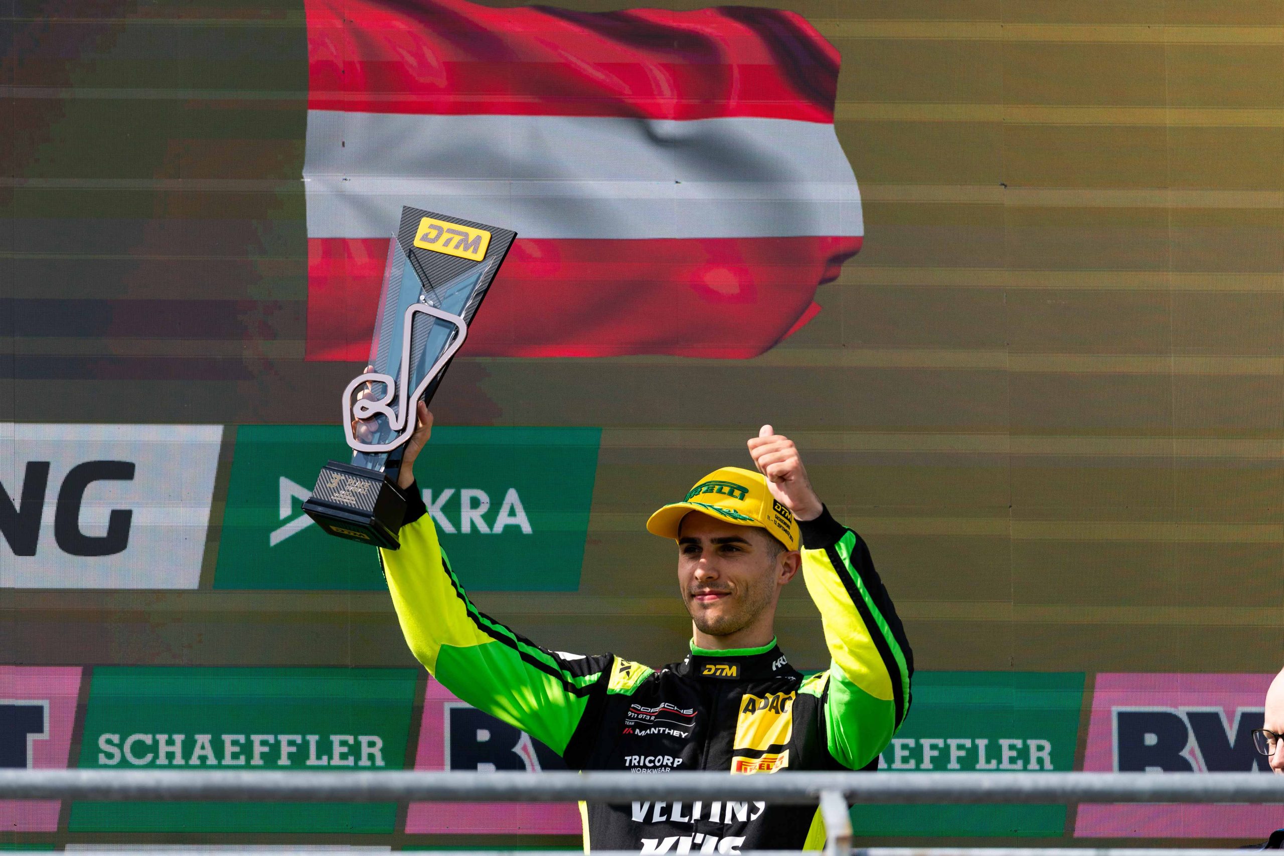 Preining reflects on taking the DTM championship lead after finishing third in Sachsenring Race 1 for his fifth straight podium