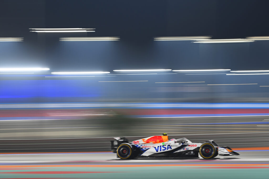 Liam Lawson on Track during the Race of the 2025 F1 Grand Prix of Qatar