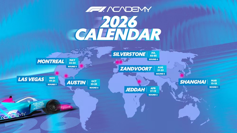 F1 ACADEMY unveils 2026 calendar including 7 locations with first appearance at Silverstone during the British GP