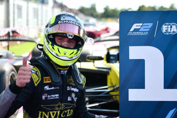 Leonardo Fornaroli celebrates Sprint Race victory at the 2025 F2 Fornaroli Monza GP weekend with Invicta Racing