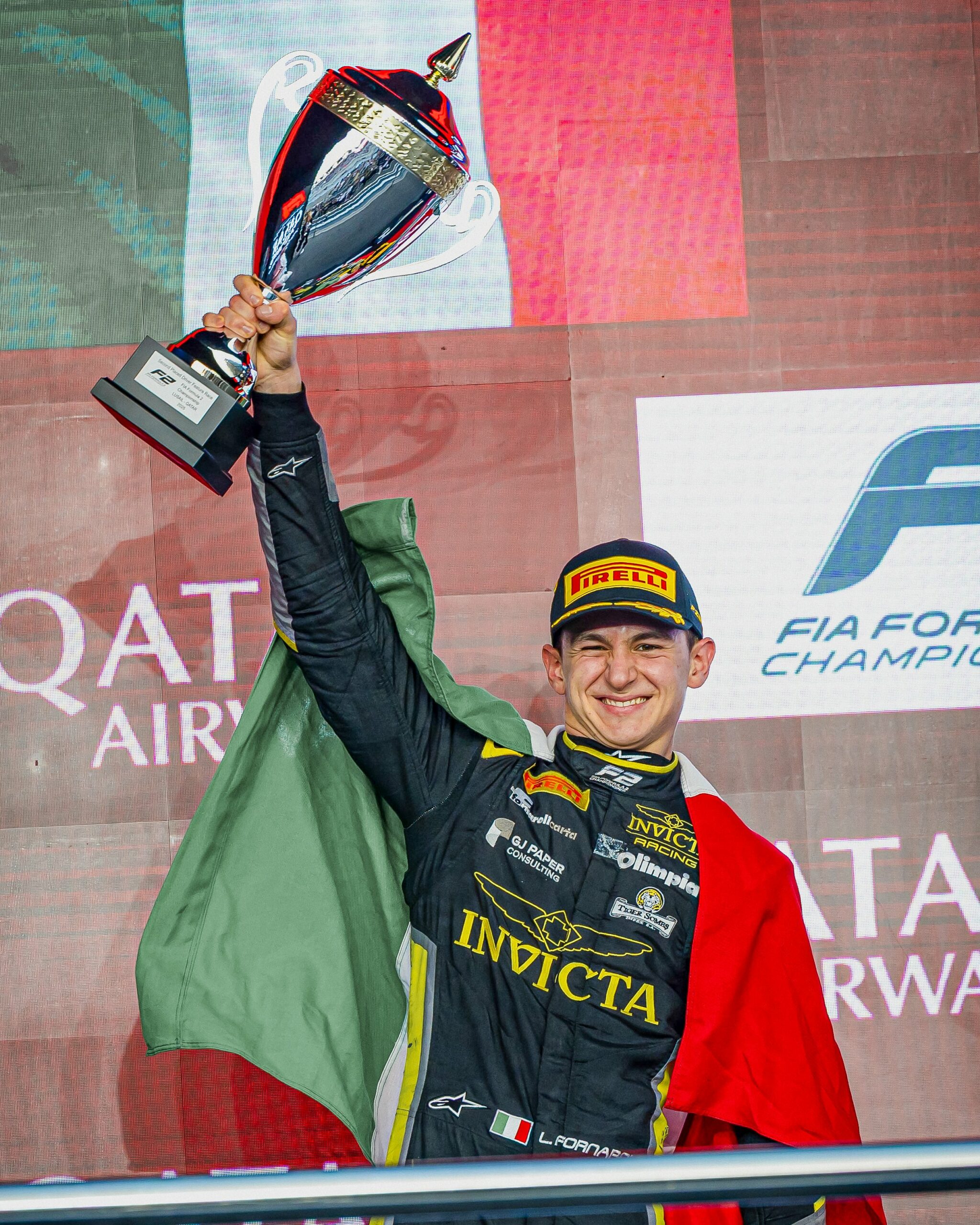 Leonardo Fornaroli Invicta Racing F2 champion.