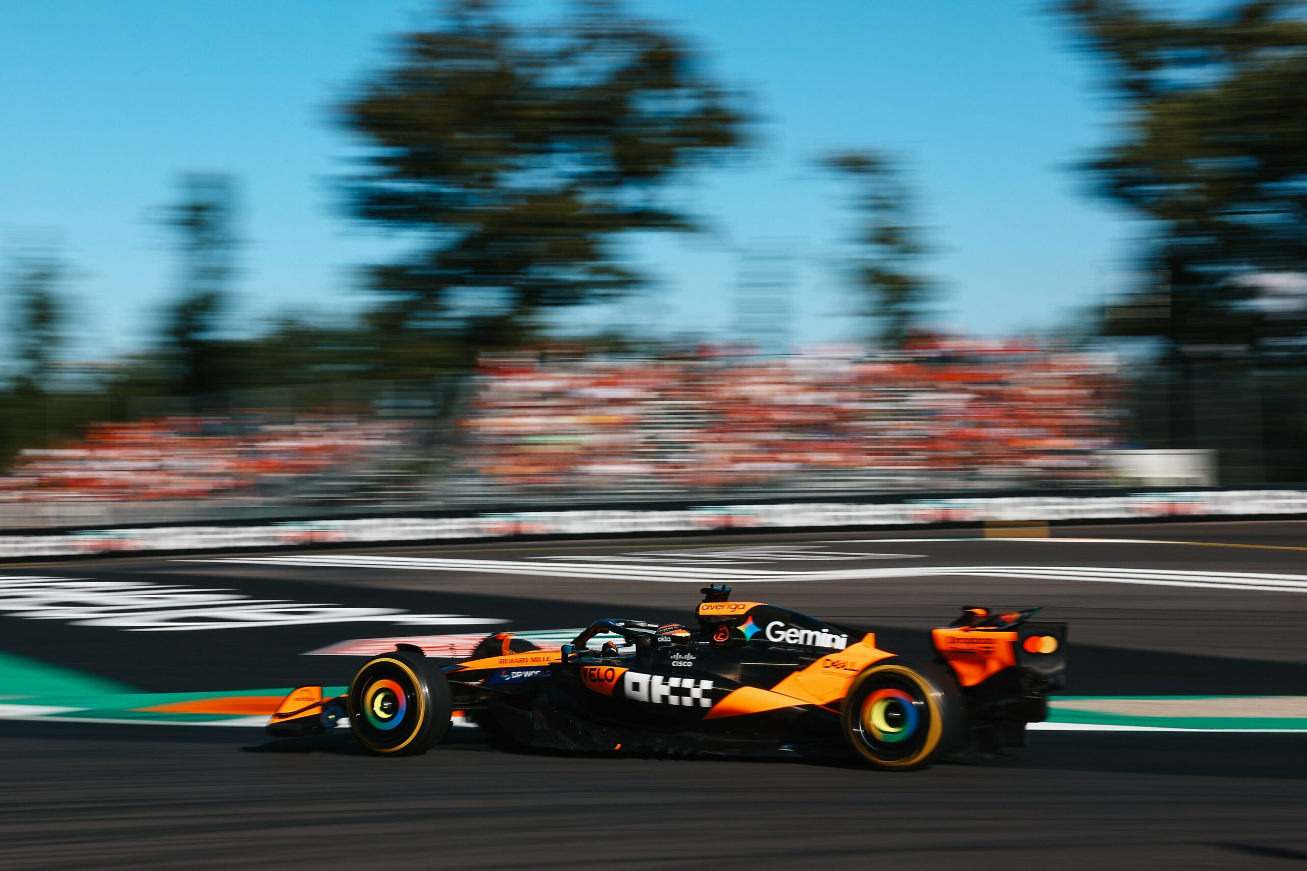 McLaren F1 car on track at Italian GP practice session