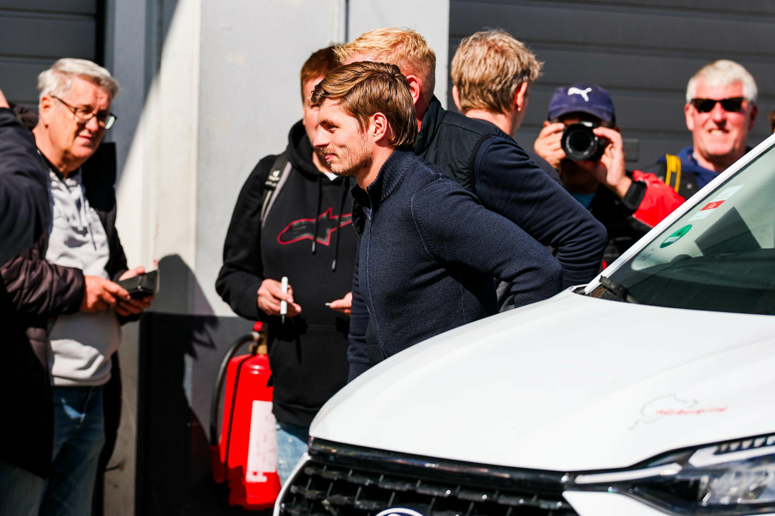 Max Verstappen at the Nürburgring Nordschleife, to obtain his permit.