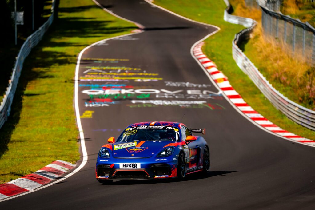 The #980 driven by Max Verstappen at the Nürburgring Nordschleife