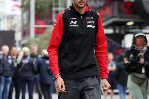 Esteban Ocon arriving for F1 FP3 and qualifying in Baku