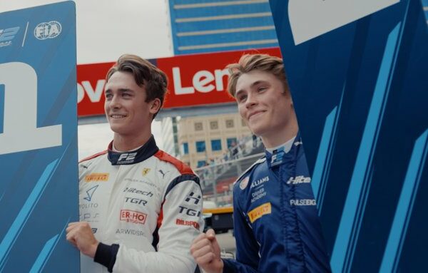 Dino Beganovic and Luke Browning, Hitech TGR, F2 Baku Sprint Race, 2025 Azerbaijan GP