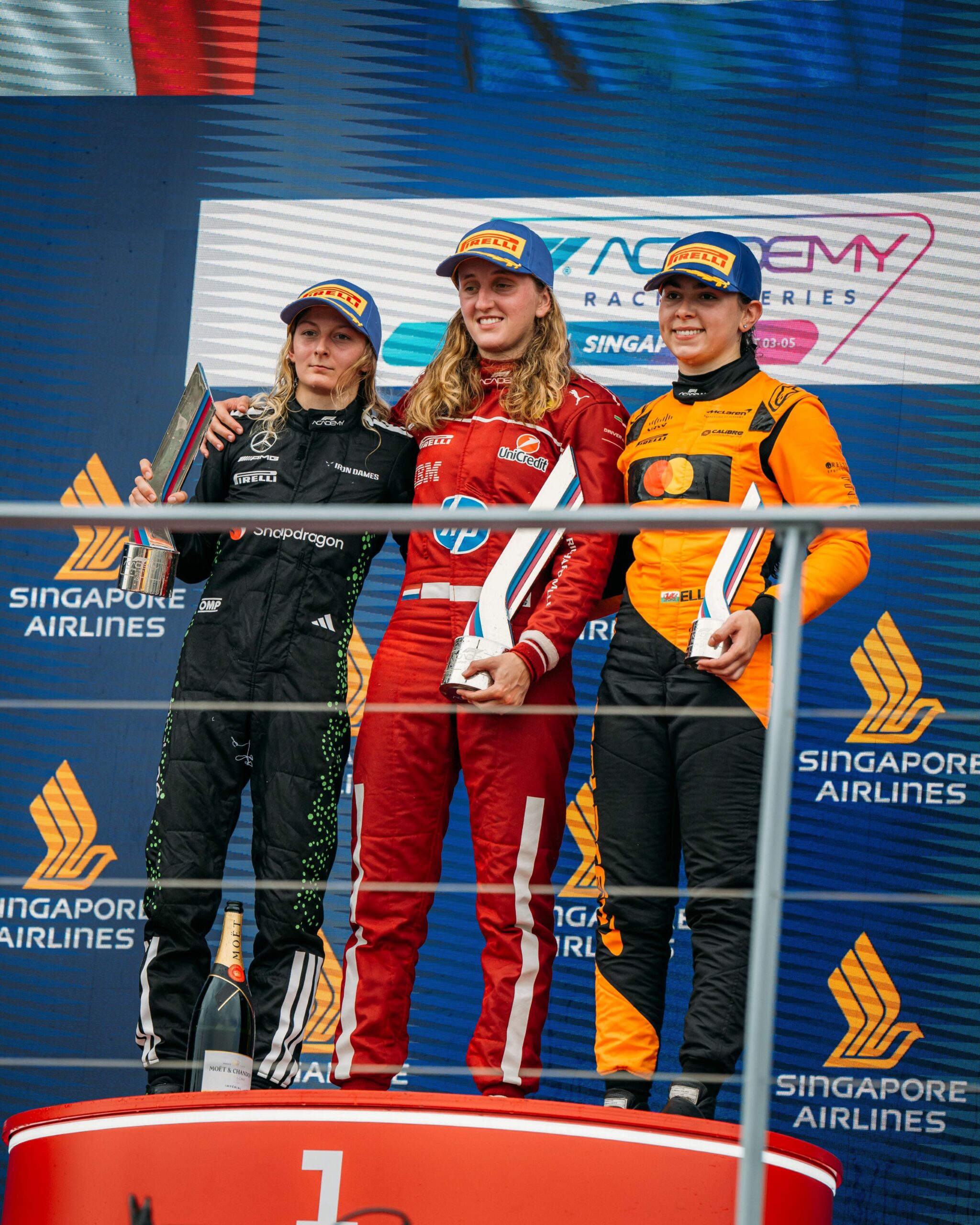 Maya Weug, Doriane Pin, Ella Lloyd, F1 Academy 2025, Round 6, Singapore GP