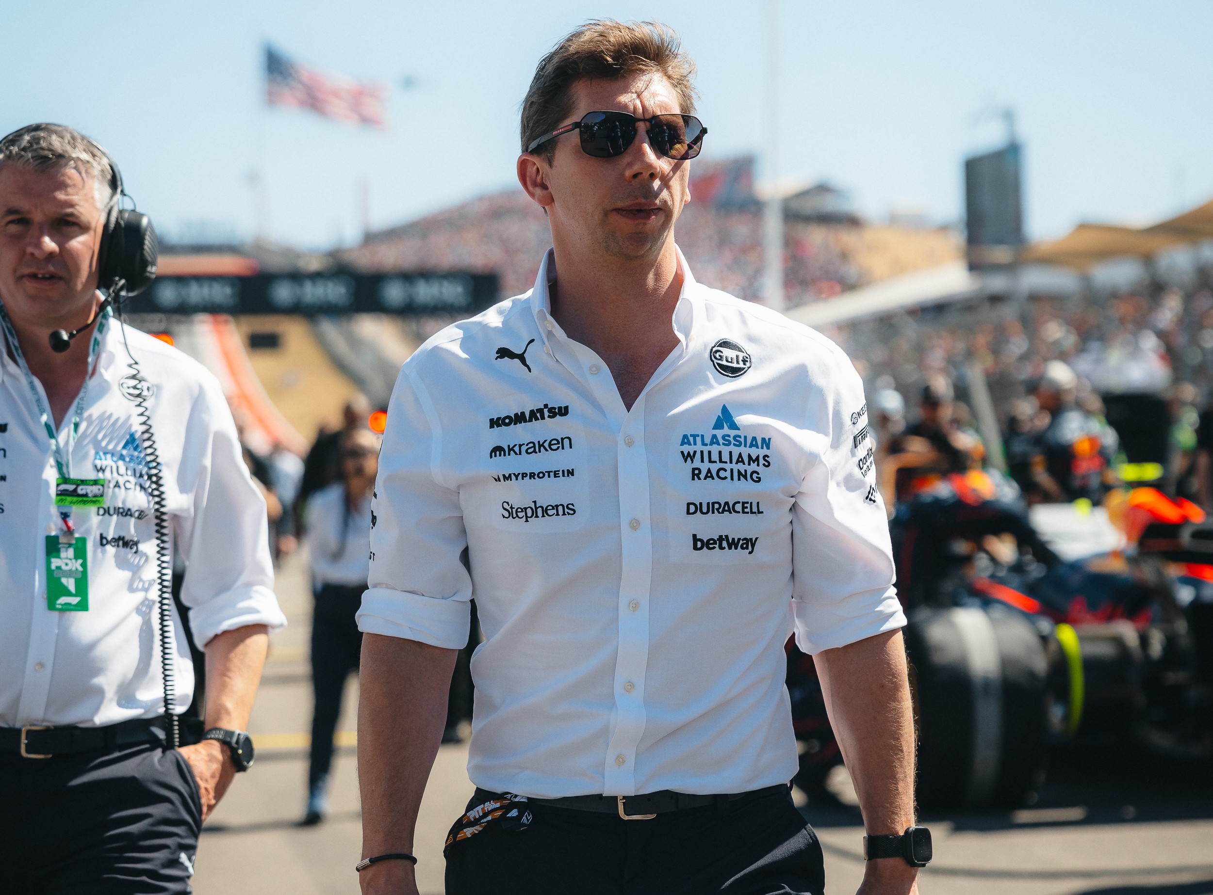 Williams team principal James Vowles seen on the grid ahead of the 2025 F1 US GP in Austin, Texas