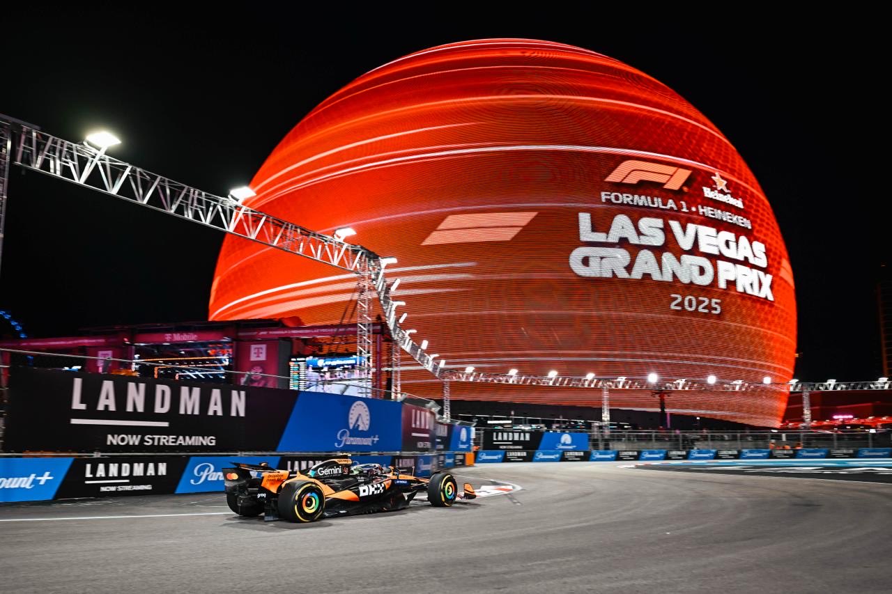 Round 22 of the 2025 F1 season saw Norris top the timings in a red flagged FP2 at the F1 Las Vegas GP. Full report and results here.