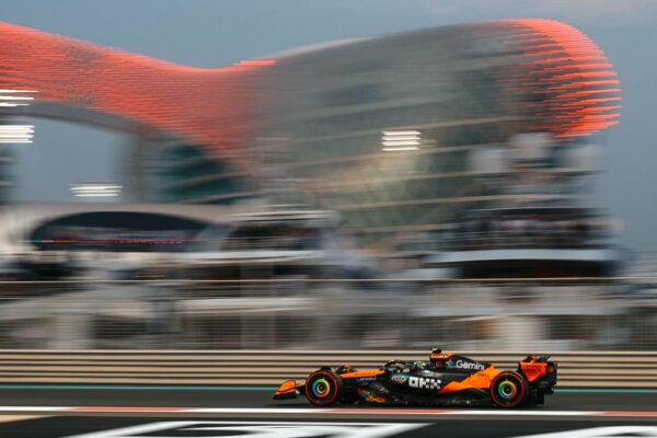 Lando Norris tops FP2 at the F1 Abu Dhabi GP, leading Max Verstappen and George Russell. Oscar Piastri struggles, while Bearman shines.