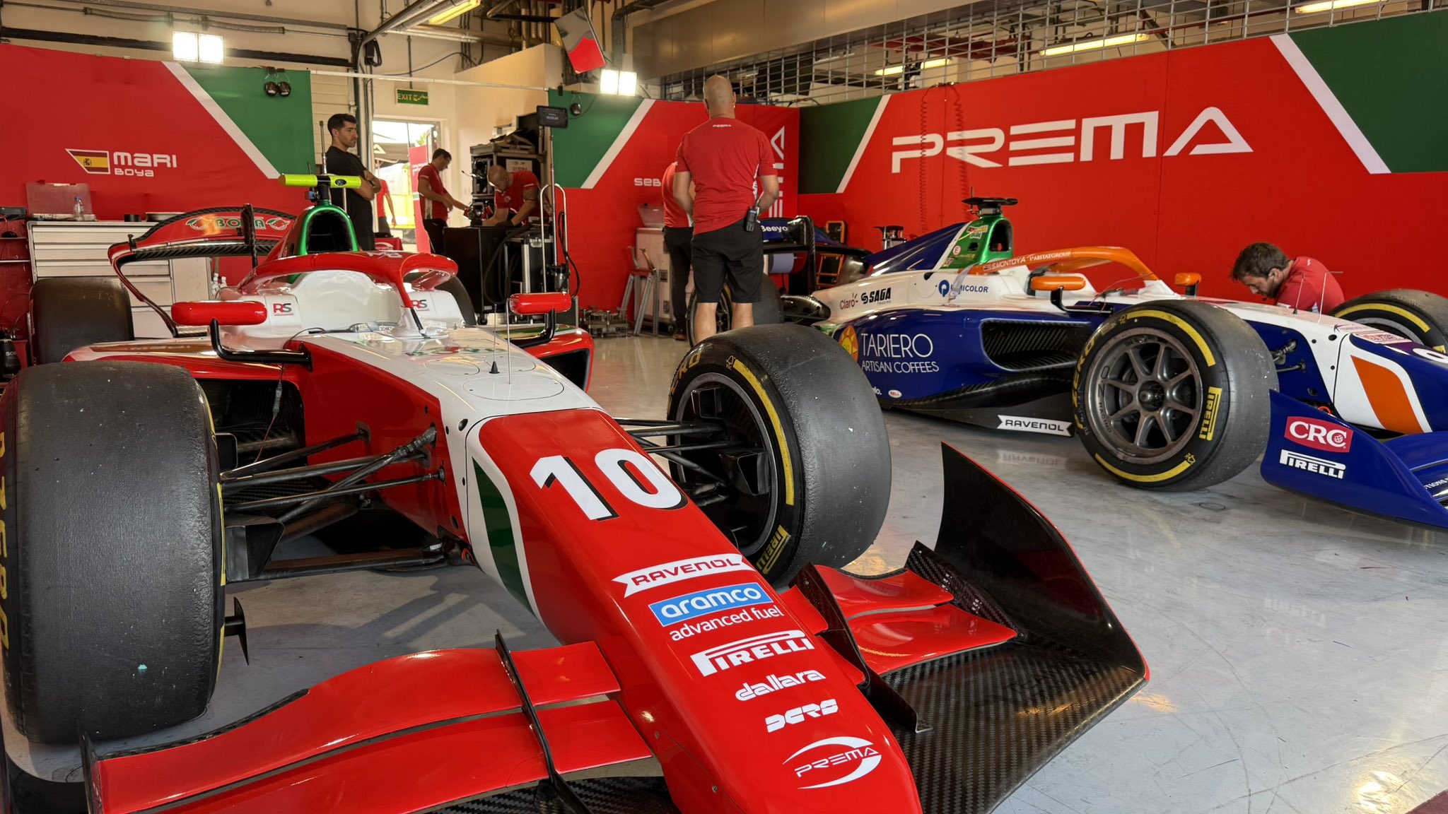 PREMA Racing F2 2026 cars during FIA Formula 2 post season testing in December 2025