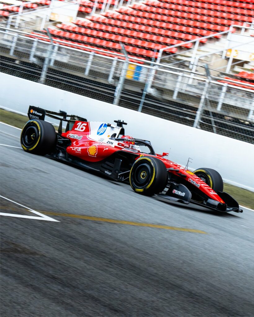 Charles Leclerc had a positive first day at the 2026 F1 Barcelona Shakedown and is excited to see how Ferrari fares against the competition.