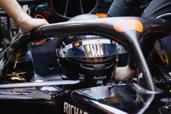 McLaren F1 driver, Lando Norris at the Barcelona shakedown