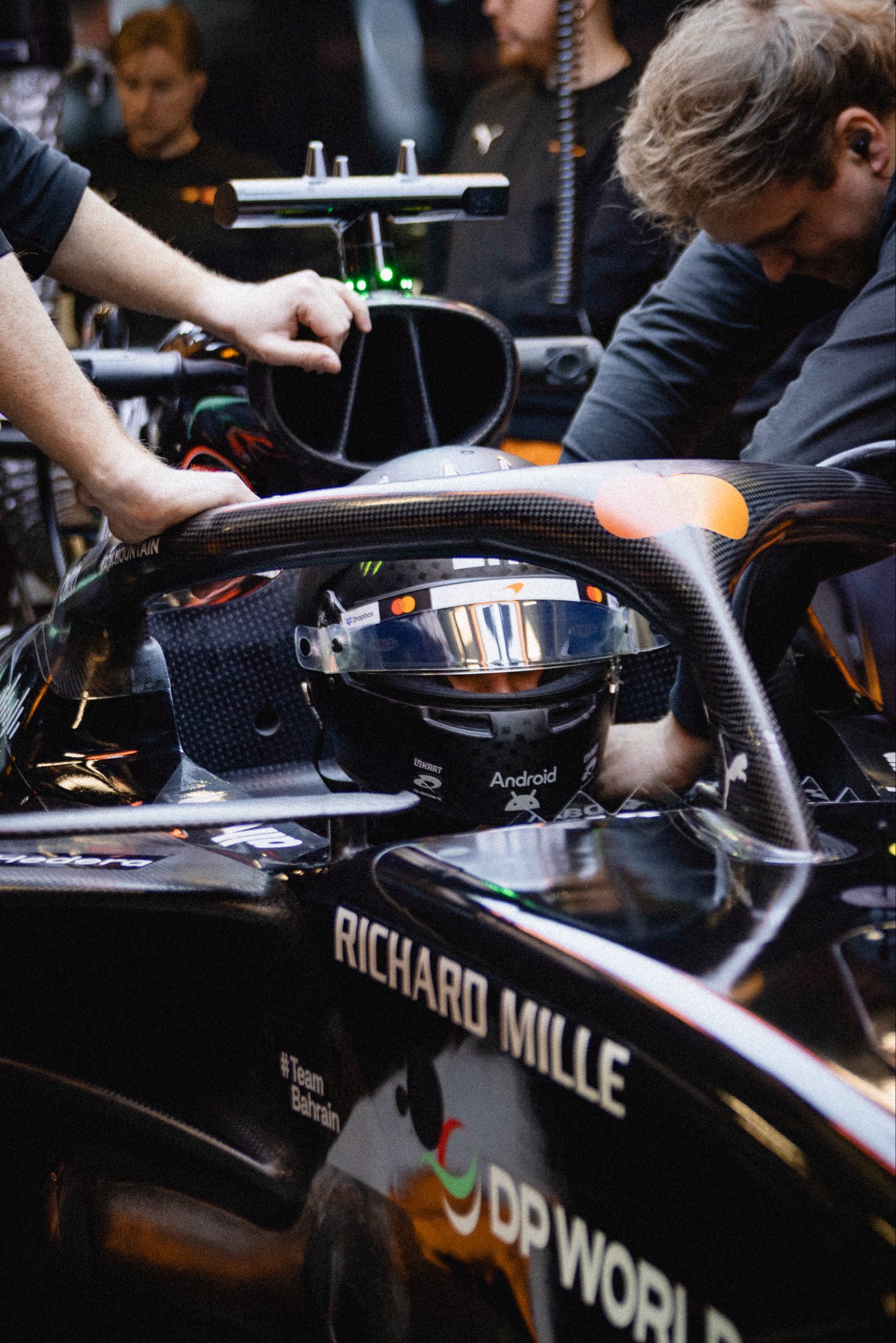 McLaren F1 driver, Lando Norris at the Barcelona shakedown