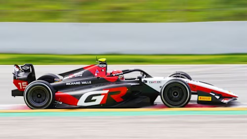 Formula 2, Ritomo Miyata sporting his Toyota Gazoo Racing livery