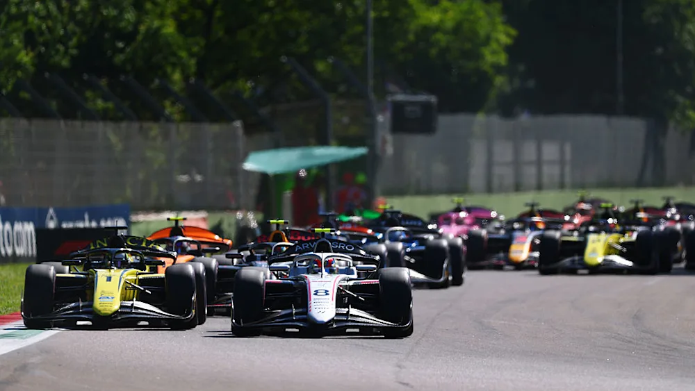 FIA F2 racing at Imola GP for the Feature Race.