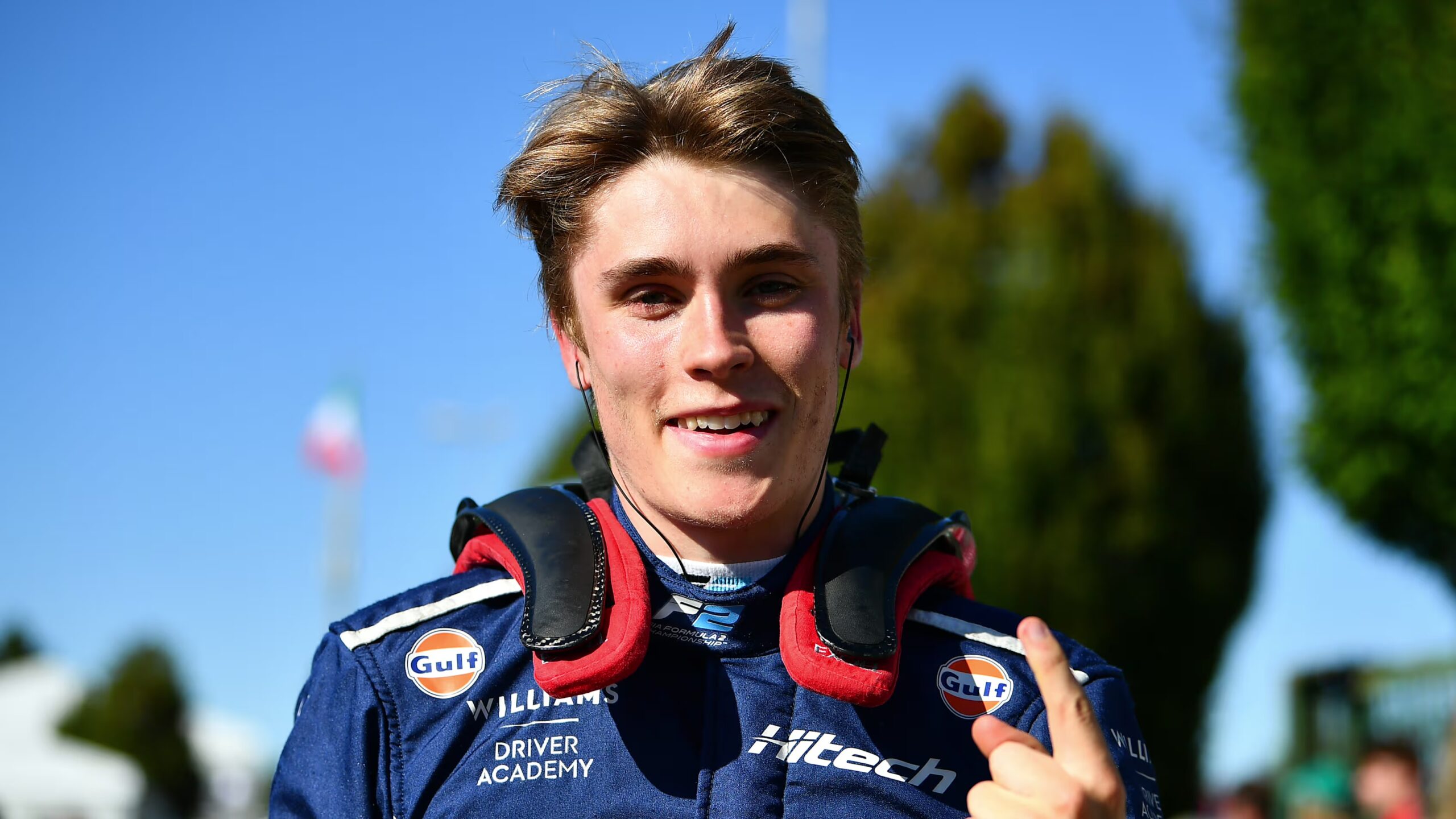 Luke Browning driving in his F2 Hitech TGR car at Italian GP