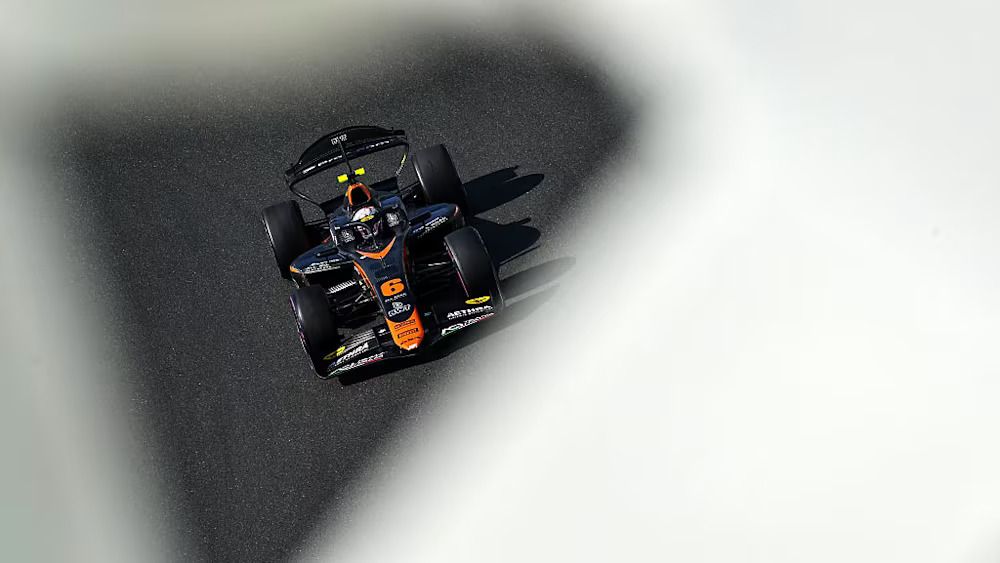 Gabriele Minì for MP Motorsport at the Yas Marina for F2 post-season testing. He will compete with the Dutch outfit in 2026.